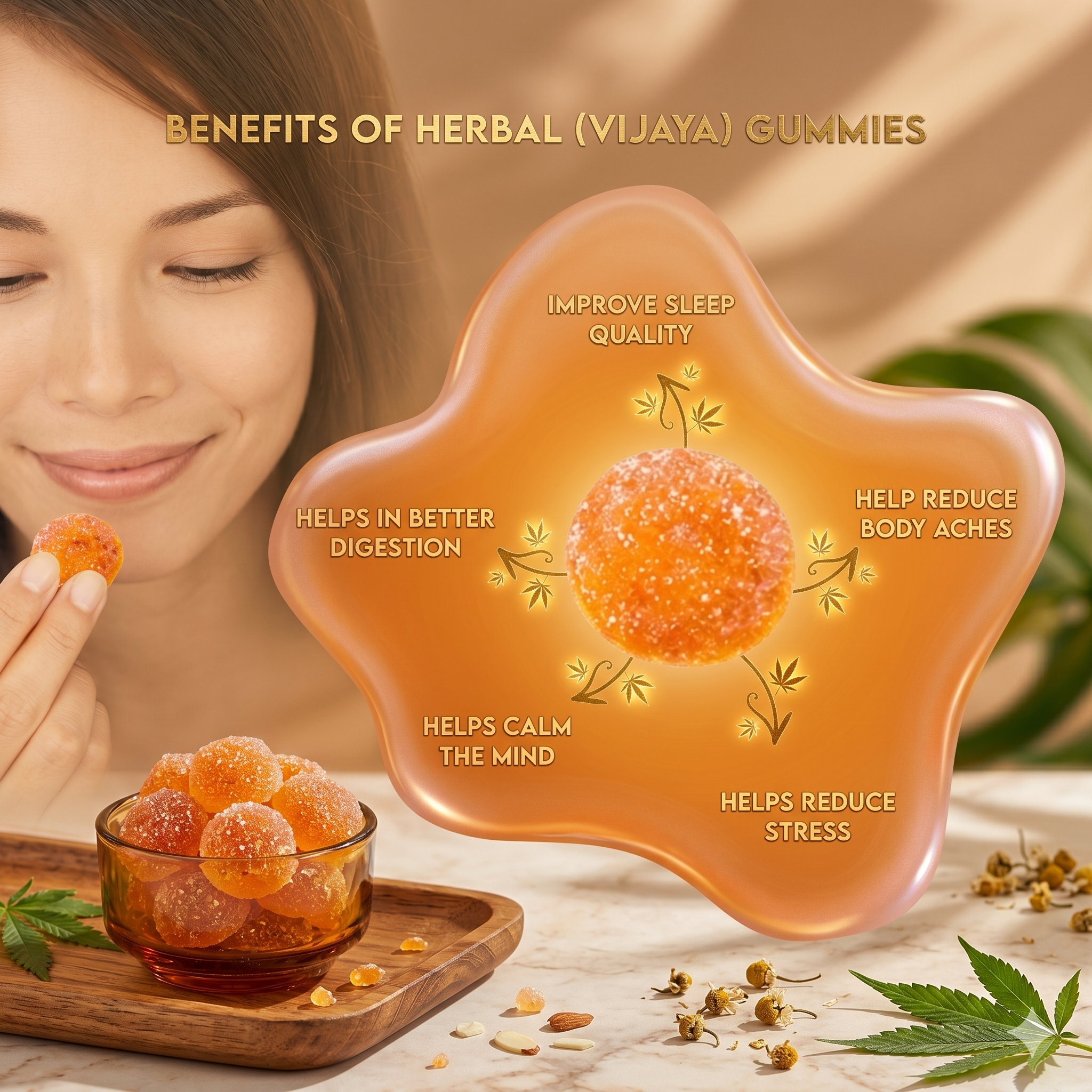 Vedrasa Chew Gummies – 15% Vijaya Leaf Extract | Mango, Peppermint & Strawberry | Aqua Herbals