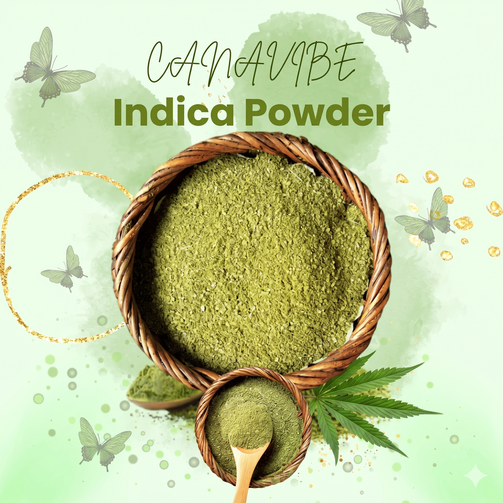 Hemp Cannabis Indica Powder – 100% herbal Indica leaf powder for digestion and wellness | Canavibe